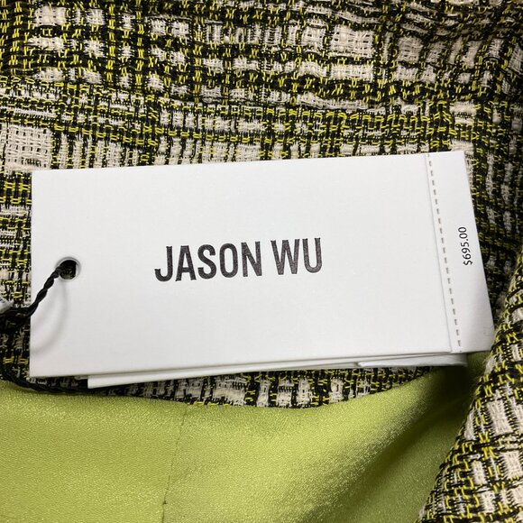 Jason Wu Green Collared Tweed Mini Dress - Picture 5 of 5